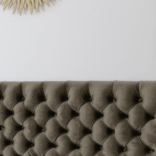 Sunvega Modern Button Tufted Upholstered Queen Size Bed Headboard with Adjustable Legs