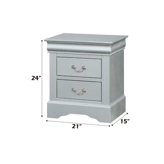 Sunvega Modern White Nightstand with Two Spacious Drawers and Brushed Nickel Handles