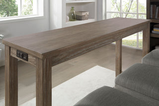 Sunvega Transitional Antique Blue and Gray Finish Dining Table Set with USB Outlet