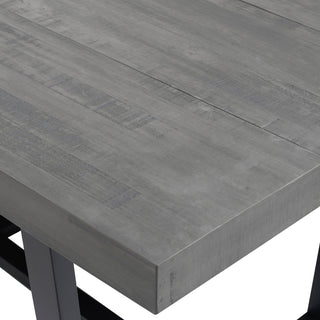 Sunvega Solid Pine Wood Distressed Dining Table with Painted Legs for Farmhouse Kitchen