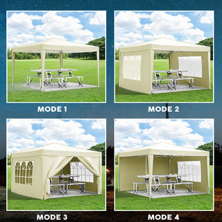 Sunvega 10'x10' Folding Canopy with 4 Removable Sidewalls and Gazebo for Outdoor Events