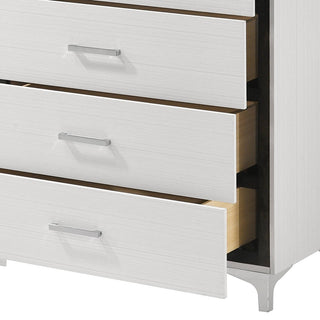 Sunvega Contemporary White Queen Size Platform Bed with LED Light Headboard