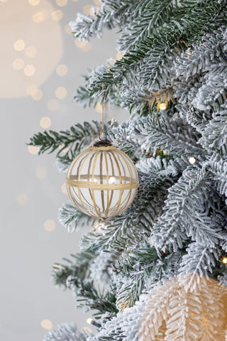 Sunvega Weathered Finish Iron Snowflake Hanging Ball Ornaments for Holiday Decor