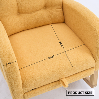 Sunvega Upholstered High Back Rocking Chair with Footrest and Side Storage Pocket
