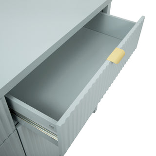 Sunvega Modern Scandinavian Buffet Cabinet with Wave Design and Adjustable Shelves