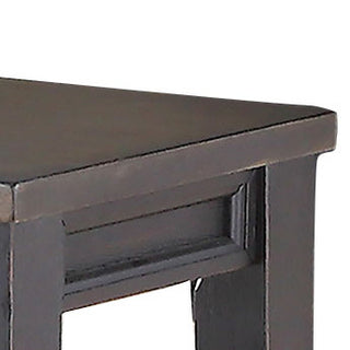 Sunvega Solid Wood Dark Brown Dining Bench with Plank Effect Farmhouse Top