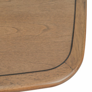 Sunvega Modern Walnut Finish Dining Table with Storage Shelf for Gatherings