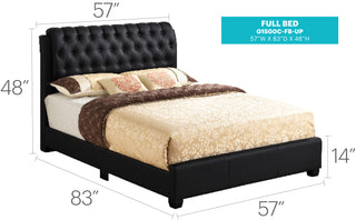 Sunvega Sleek Black Full Bed Frame With Contemporary Flair And Minimalist Design