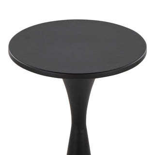 Sunvega Black Metal Side Table with Hourglass Base for Living Room