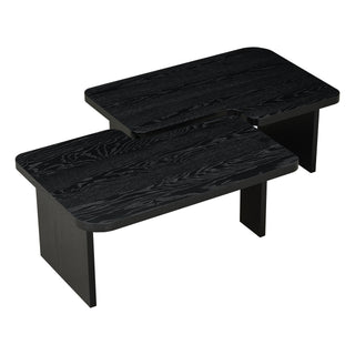 Sunvega U-Can Modern Minimalist Coffee Table Set, Rectangle Coffee Table with Splicing Design, Multifunctional Combination Table for Living Room