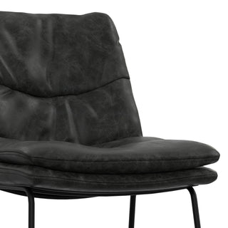 Sunvega Distressed Charcoal Grey Faux Leather Counter Height Stool Set of 2