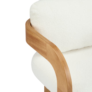Sunvega Dining Chairs with Pillow Back, Natural Rubber Wood Frame and Beige Fabric, 2-Pack