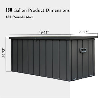 Sunvega 120 Gallon All-Weather Waterproof Lockable Outdoor Metal Storage Box with Wheels