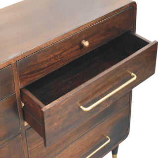 Sunvega Solid Mango Wood Dresser with 8 Drawers and Velvet Mocha Finish