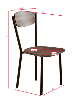 Sunvega Contemporary Black Graywash Round Dining Table Set with Wood Chairs