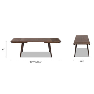 Sunvega Solid Red Oak Wood Bench with Tapered Legs for Dining and Entryway