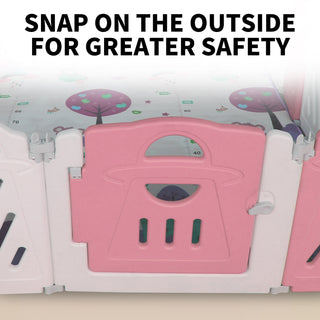 Sunvega Adjustable Shape Baby Playpen with Safety Lock Gate and Playboard Toys