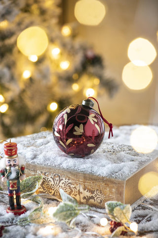 Sunvega Glass Glitter Painted Christmas Ball Ornaments Set of 12 for Holiday Decor