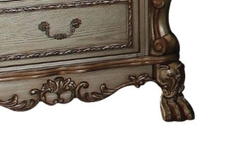 Sunvega Dresden Gold Patina & Bone Finish Two Drawer Wood Nightstand