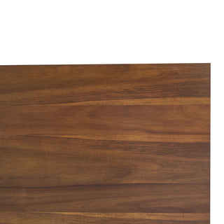 Sunvega Industrial Dining Table With Metal Legs And Distressed Walnut Finish