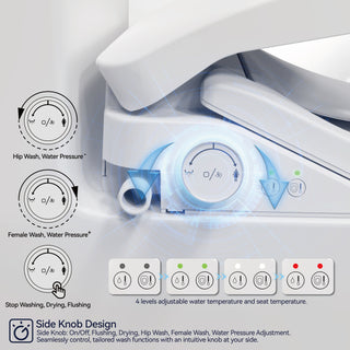 Sunvega Non-Electric Bidet Toilet Seat with Heated Seat and Dual Wash Modes
