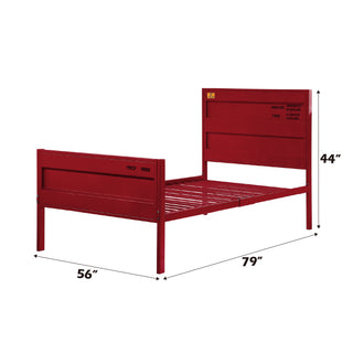 Sunvega Cargo White Finish Full Metal Bed with Recessed Panels and Container Lock