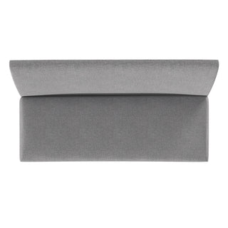 Sunvega Gray Upholstered Bench With Back In Transitional Walnut Ash Style