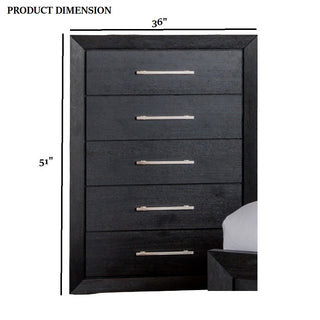 Sunvega Black Contemporary Chest with Chrome Legs and English Dovetail Drawer
