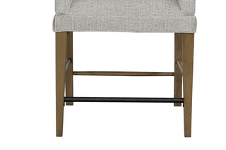 Sunvega Almond Finish Upholstered Counter Stool Set of 2 with Hickory Veneers