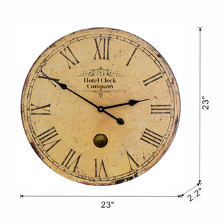 Sunvega Antique White Oversized Oval Wall Clock for Kitchen Living Room