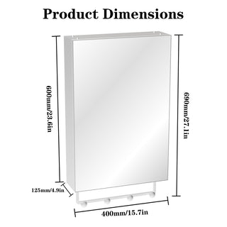 Sunvega Wall Mounted Medicine Cabinet with Mirror and Adjustable Storage Shelves