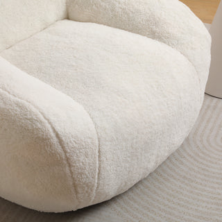 Sunvega Faux Fur Bean Bag Sofa with Memory Foam Filler and Armrests for Living Room