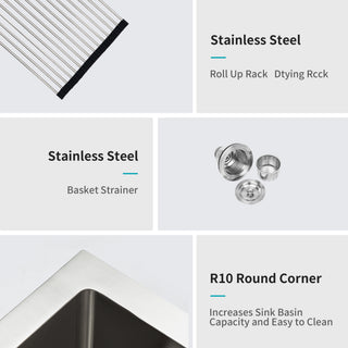 Sunvega 16 Gauge Stainless Steel Topmount Kitchen Sink Basin with Sound Proof Coating
