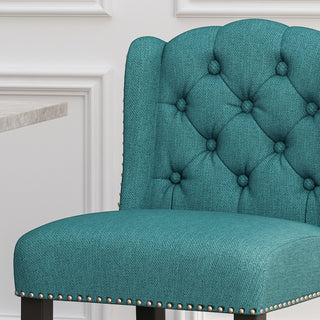 Sunvega Vienna Contemporary Tufted Wingback 31 Inch Counter Stools Set of 2