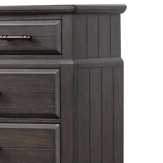 Sunvega Elm Veneer Mahogany Finish Pine Solids 6 Storage Drawers Dresser