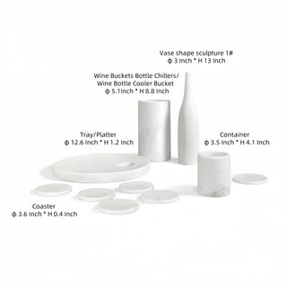 Sunvega Gold Yellow Beige Natural Marble 10-Piece Luxury Dining Room Accessories Set