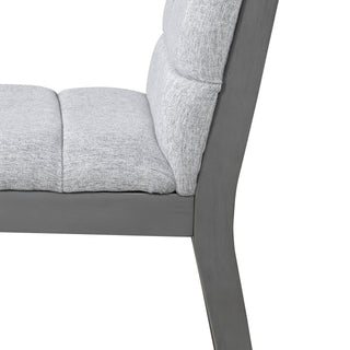 Sunvega Walnut Finish Modern Dining Chairs with Linen Blend Upholstery Set of 2