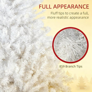 Sunvega Pencil Artificial Xmas Tree with Faux Snow Flocked Full Branch Tips Flame-retardant