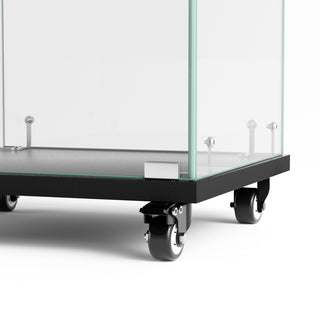 Sunvega 4 Tier Glass Display Cabinet with Lock and Wheels for Living Room
