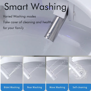 Sunvega Elongated Smart Toilet with Heated Bidet Seat Auto Open Close Lid