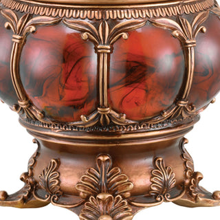 Sunvega Decorative Victorian Style Jewelry Box with Red Marble-like Stone