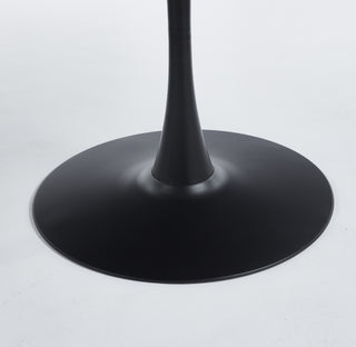 Sunvega 42.1 Inch Round Oak MDF Top Pedestal Dining Table for 4-6 People
