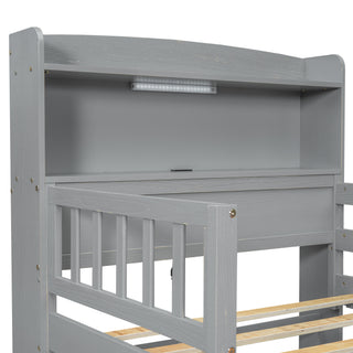 Sunvega White Twin Size Wood Platform Bed with LED Light Headboard and 2 Drawers