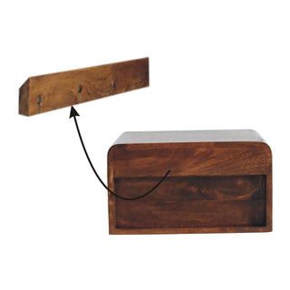 Sunvega Chunky Chestnut Floating Bedside with Drawer and Open Shelf