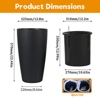 Sunvega 2 Pack Tall 21.7 Inch Crack-Resistant UV-Resistant Matte Planter Box for Indoor Outdoor