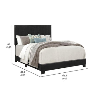 Sunvega Midcentury Modern Queen Size Bed with Upholstered Headboard and Footboard