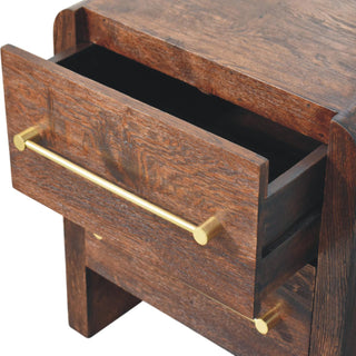 Sunvega Copenhagen 2-Drawer Smoked Oak And Mango Wood Nightstand