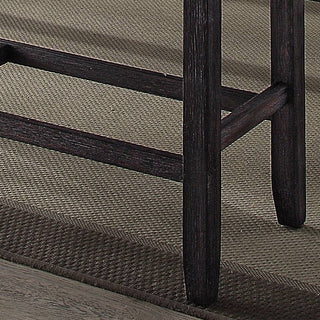 Sunvega Grey Upholstered Counter Height Bench with Weathered Espresso Wooden Frame