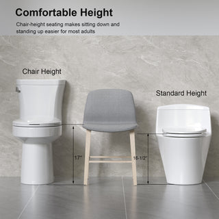 Sunvega Two-Piece Toilet with Tornado Flush 1.28 GPF Elongated Comfort Height Bowl