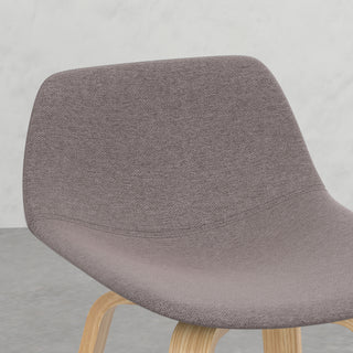 Sunvega Mid-Century Modern Bentwood Counter Bar Stool Set of Two with Mocha Fabric